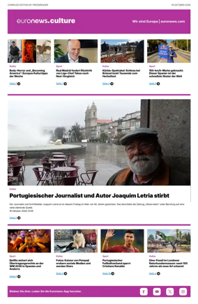 Cover of Euronews Culture and Sport (German)
