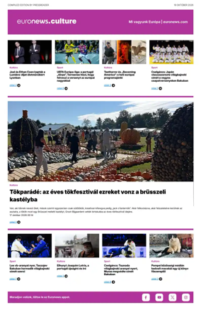 Cover of Euronews Culture and Sport (Hungarian)