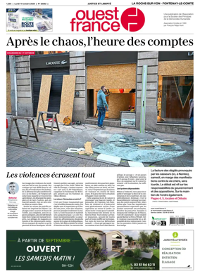 Cover of Ouest France (La Roche-sur-Yon - Fontenay-le-Comte)
