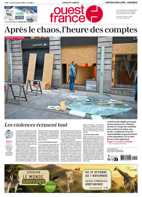Cover of Ouest France (Nantes / Sud-Loire / Vignoble)