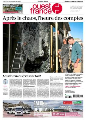 Cover of Ouest-France (Quimper Centre-Finistere)