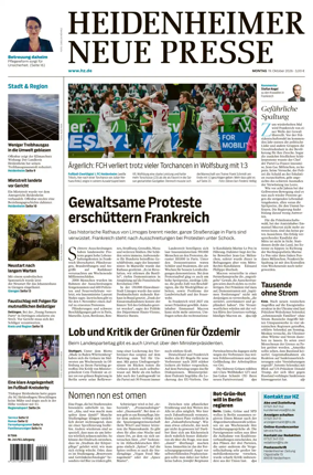 Cover of Heidenheimer Neue Presse