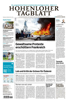 Cover of Hohenloher Tagblatt