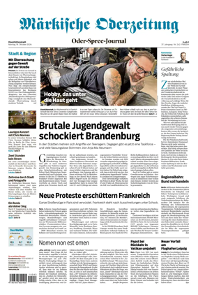 Cover of Markische Oderzeitung Eisenhuttenstadt