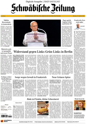 Cover of Schwabische Zeitung (Bad Saulgau)