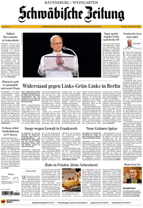Cover of Schwabische Zeitung (Ravensburg / Weingarten)