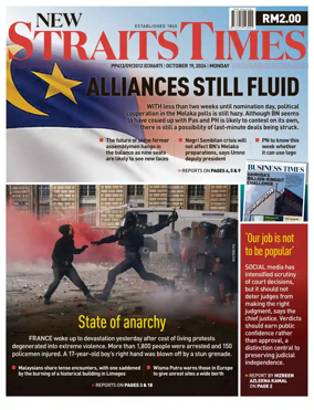 Cover of New Straits Times