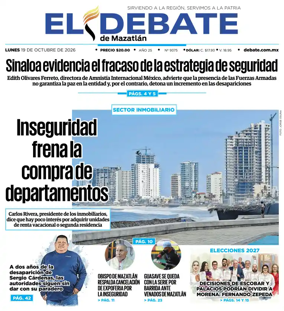 Cover of El Debate de Mazatlan