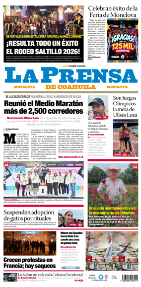 Cover of La Prensa de Coahuila
