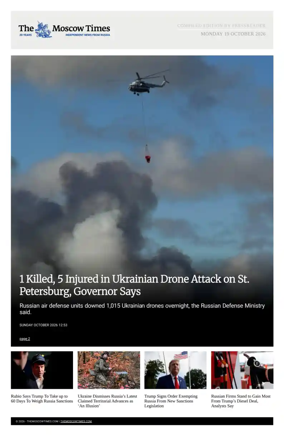 Cover of The Moscow Times - English