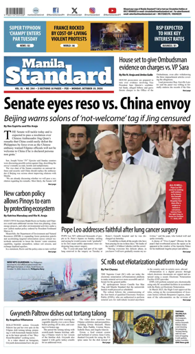 Cover of Manila Standard