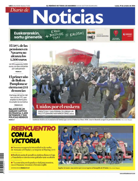 Cover of Diario de Noticias (Spain)