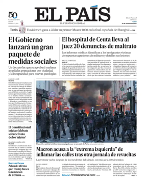 Cover of EL PAIS Valencia