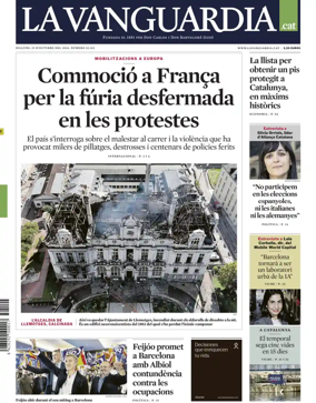 Cover of La Vanguardia (Catalonia - 1st edition)