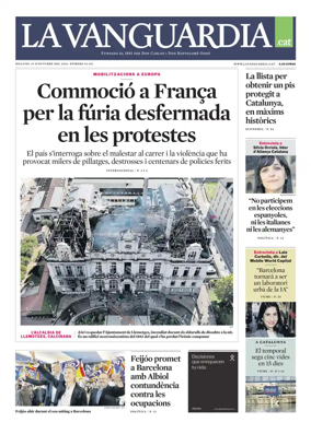 Cover of La Vanguardia (Catala)