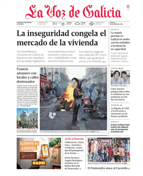 Cover of La Voz de Galicia (Pontevedra)
