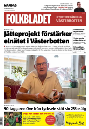 Cover of Folkbladet Vasterbotten