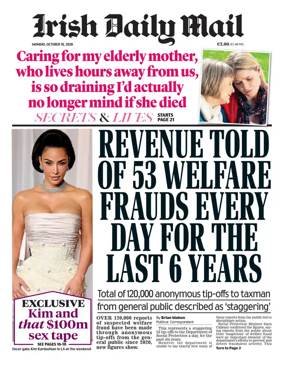 Cover of Irish Daily Mail
