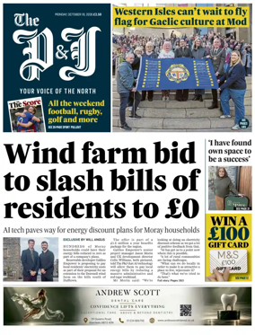 Cover of The Press and Journal (Inverness Highlands and Islands)