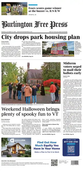 Cover of Burlington Free Press