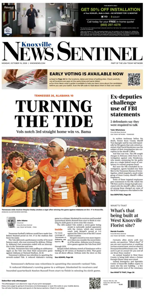 Cover of Knoxville News Sentinel