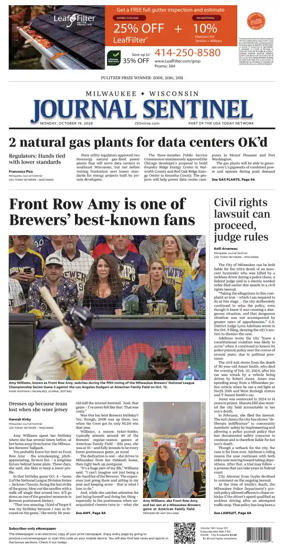 Cover of Milwaukee Journal Sentinel