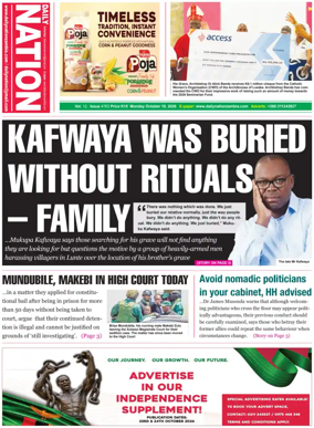 Cover of Daily Nation Newspaper