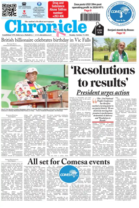 Cover of Chronicle (Zimbabwe)