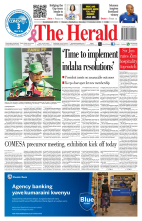 Cover of The Herald (Zimbabwe)