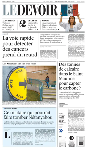 Cover of Le Devoir