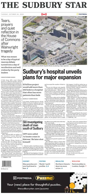 Cover of The Sudbury Star