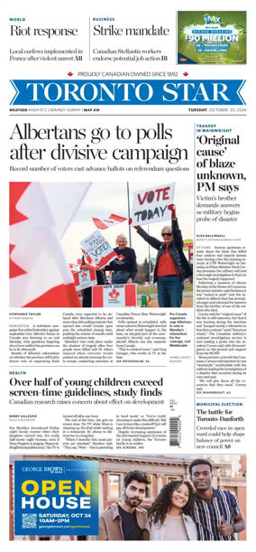 Cover of Toronto Star