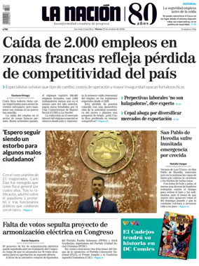Cover of La Nacion (Costa Rica)