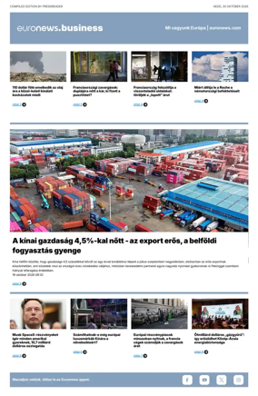 Cover of Euronews Business (Hungarian)