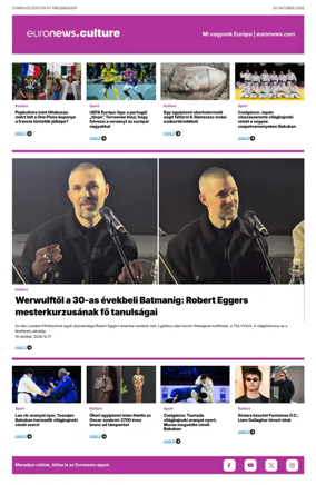 Cover of Euronews Culture and Sport (Hungarian)