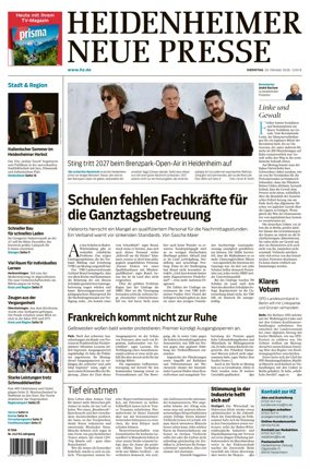 Cover of Heidenheimer Neue Presse