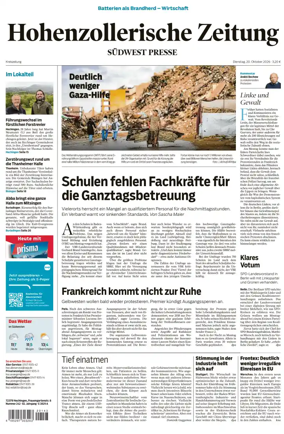 Cover of Hohenzollerische Zeitung