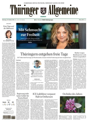 Cover of Thuringer Allgemeine (Eisenach)