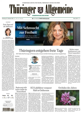 Cover of Thuringer Allgemeine (Sonderhausen und Artern)