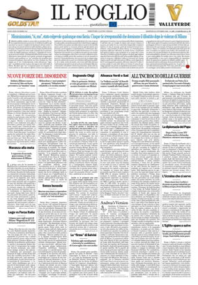 Cover of Il Foglio Quotidiano