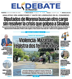 Cover of El Debate de Mazatlan