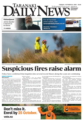 Cover of Taranaki Daily News