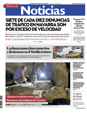 Cover of Diario de Noticias (Spain)