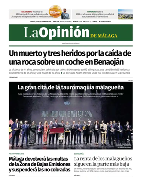 Cover of La Opinion de Malaga
