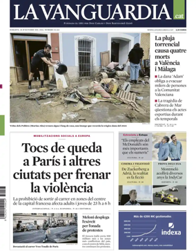 Cover of La Vanguardia (Catalonia - 1st edition)
