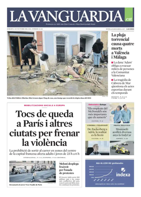 Cover of La Vanguardia (Catala)