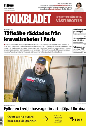Cover of Folkbladet Vasterbotten