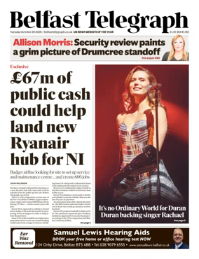 Cover of Belfast Telegraph