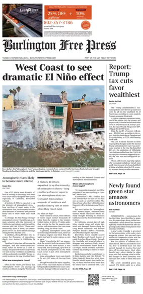 Cover of Burlington Free Press