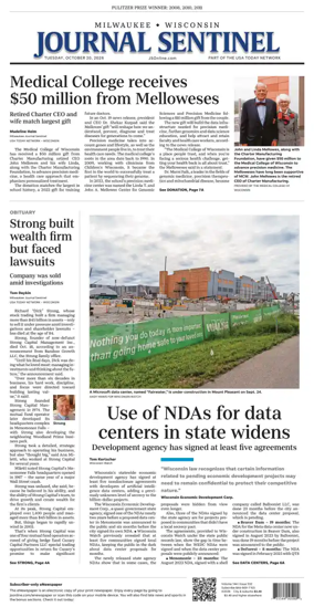 Cover of Milwaukee Journal Sentinel